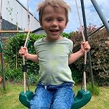 Garden Games Child Swing Seat with Safety Grip and Weatherproof Ropes (Green) view 5
