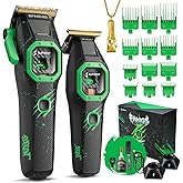 SUPRENT Fangs Professional Barber Clippers - High-Performance 13,000 RPM Vector Motor Hair Clipper Barber Trimmer Set, Professional Haircutting Kit with AI Speed Control, Patented U-Teeth Blade