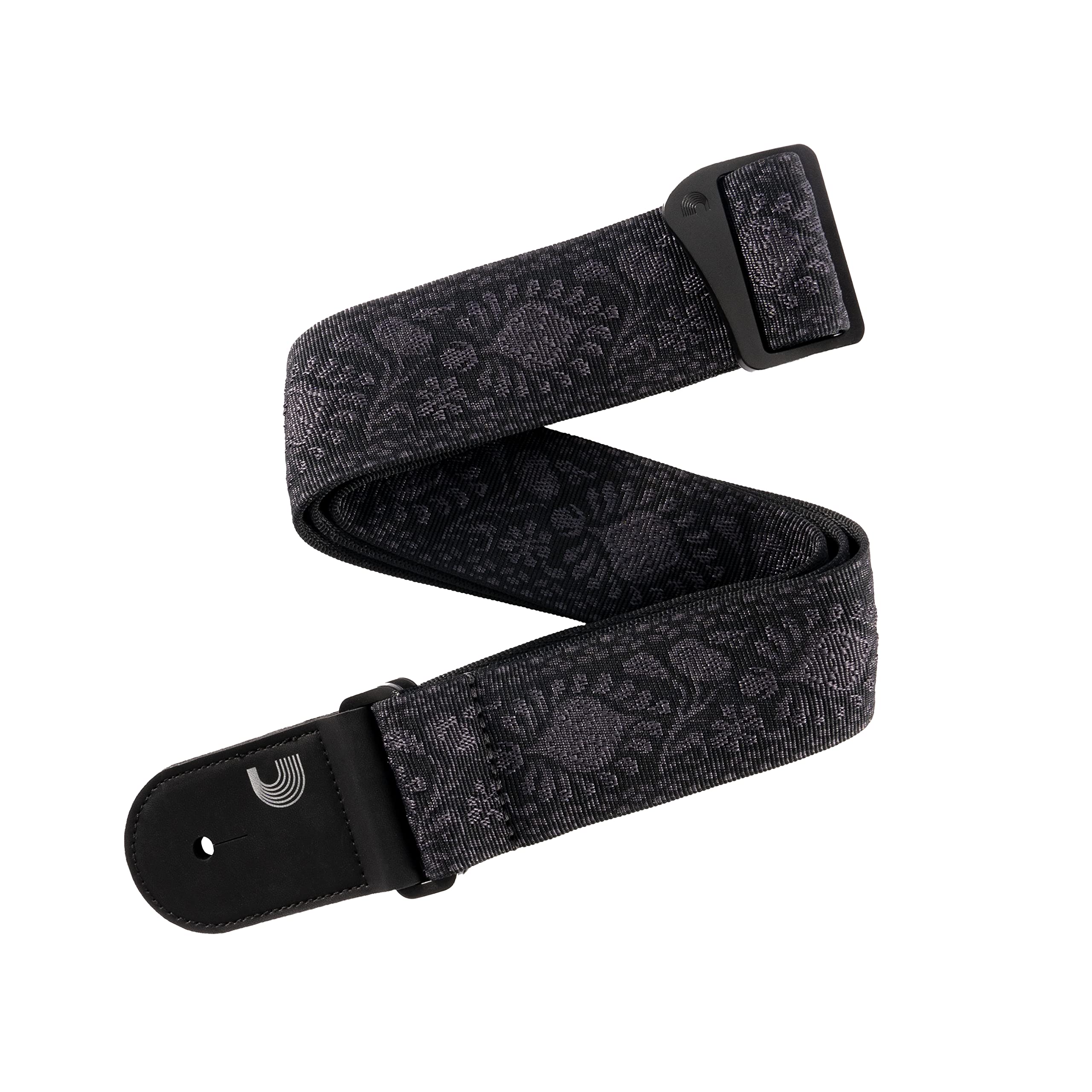 D'Addario Woven Guitar Strap - Monterey Black Tubular for Electric, Acoustic & Bass Guitars