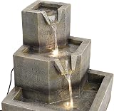 BTGGG Solar Powered Garden Water Fountain 3 Tier LED Lights Water Feature view 4