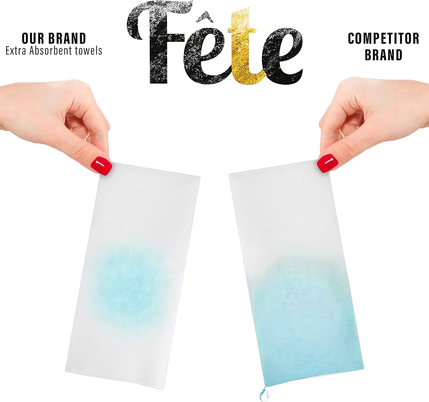 50 White Disposable Hand Towels for Bathroom, Disposable Linen-Feel Guest Towels – Formal Dinner, Anniversary, and Wedding Napkins for Tables, 8.5x4-Inches Folded, by Fete, : Office Products