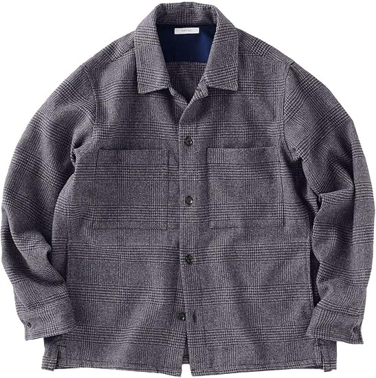 Amazon Co Jp シップスエニィ メンズ ブルゾン ツイード グレンチェック カバーオール メンズ グレー S 服 ファッション小物