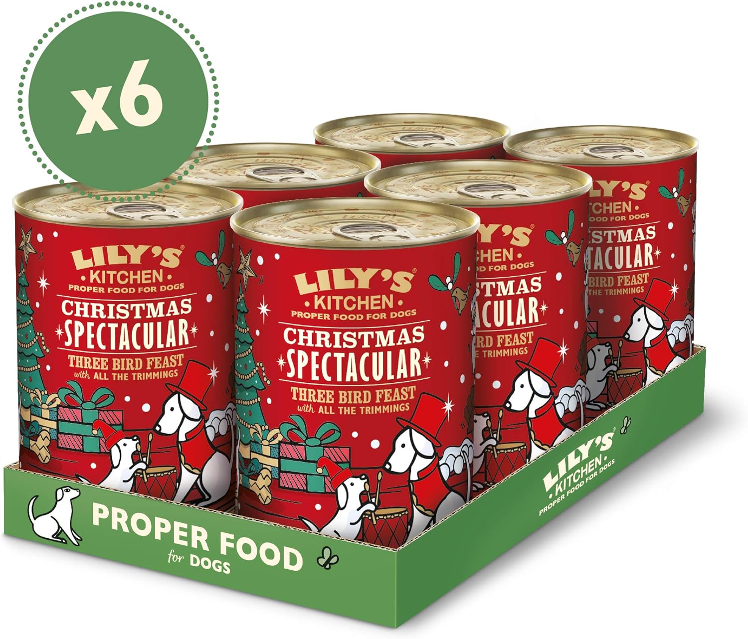Lily's Kitchen Christmas Spectacular Three Bird Feast with Turkey - Grain Free Adult Wet Dog Food (6 Tins x 400 g) - Image 3