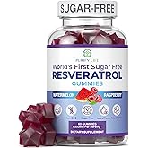Sugar-Free Resveratrol Gummies - Potent Anti-Aging Antioxidant - Resveratrol Supplement to Support Digestive & Immune Health - Natural Herb for Cell Growth & Repair - Easy Chewable NMN Alternative