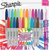 Sharpie Permanent Markers Fine Point 24 Assorted Colour Burst