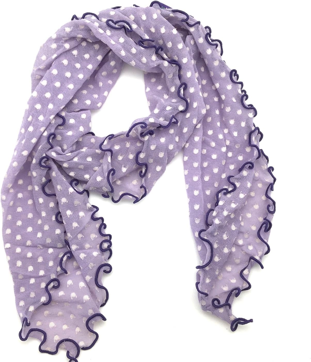 Liza Jane Norman Unique Designer Scarf (Lavendar and White with Purple Trim)