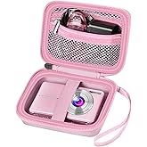Digital Camera Case Compatible with VAHOIALD FHD 1080P/ for CAMKORY Digital Point and Shoot/for KODAK PIXPRO FZ45-BK 16MP Vlogging/for IWEUKJLO/for Nsoela, Holder for SD Card More- Pink (Box Only)