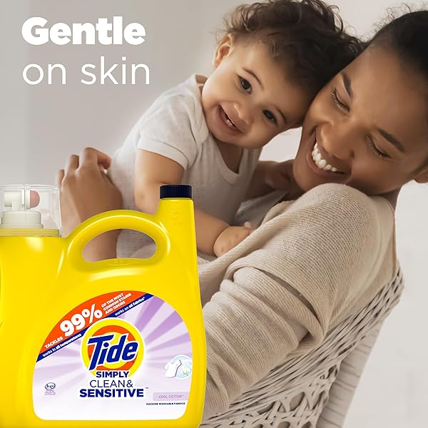 TIDE SIMPLY CLEAN & SENSITIVE LAUNDRY DETERGENT, COOL COTTON SCENT, 89 LOADS, 117 FL OZ, TIDE LAUNDRY DETERGENT, LAUNDRY SOAP