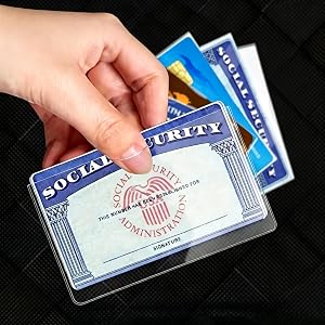 10 Pack Waterproof PVC Card Holder Sleeves, Clear Plastic ID Protectors for Credit Social Security Insurance Medicare Cards,