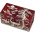MADDesign Mother of Pearl Twin Cubes Lacquered Jewelry Box Crane Pine Tree Red