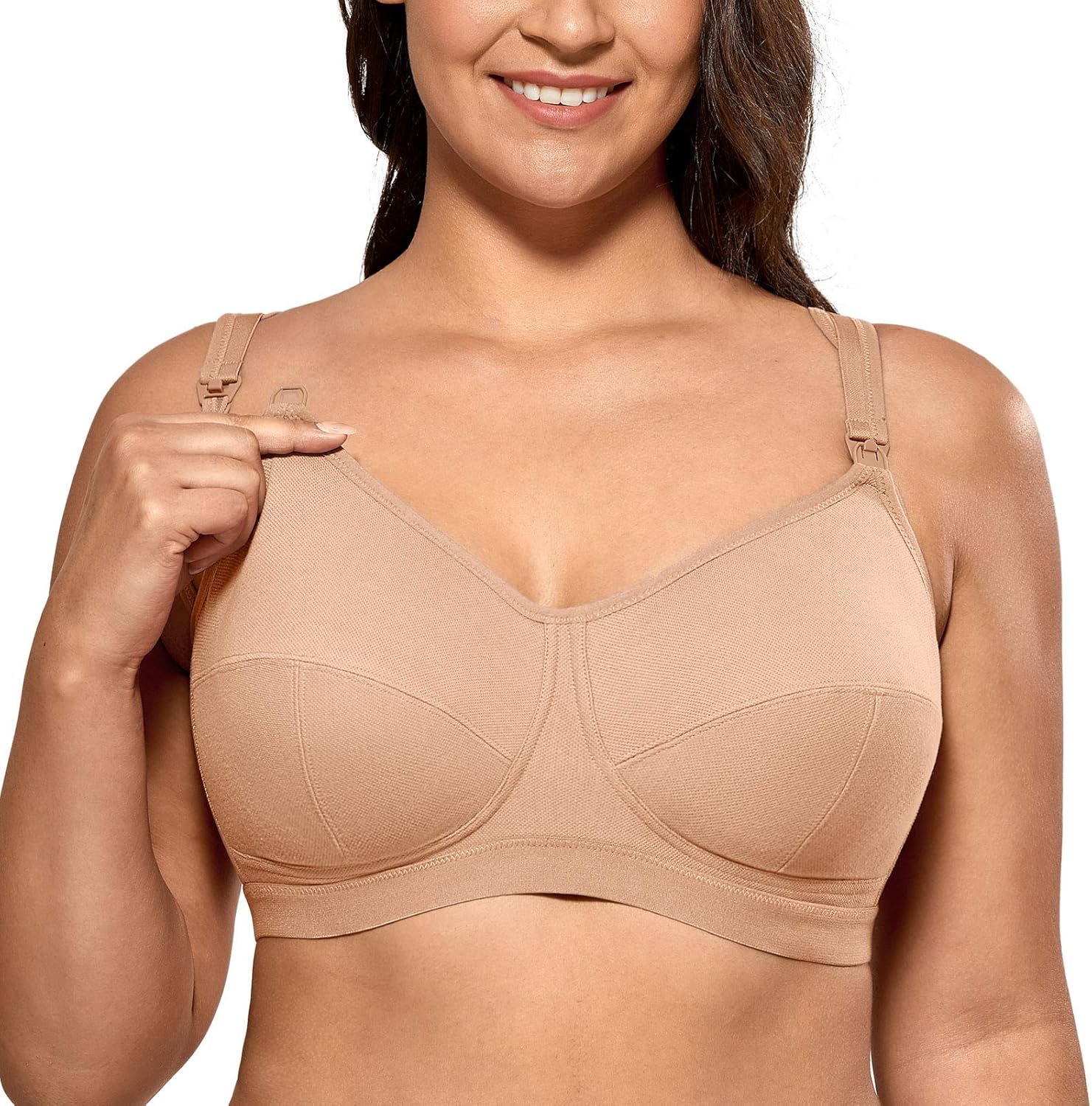 Gratlin Women's Plus Size Wirefree Cotton Maternity Nursing Bra Softcup Supportive at  Women’s Clothing store
