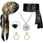 SVMVVGW 7pcs Women Pirate Costume Accessories for Men Pirate Head Scarf Necklace Belt Dress Accessories Renaissance