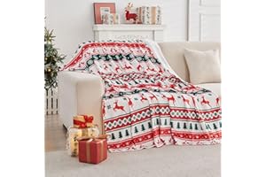 Gogreen Cozy Blanket Printed Throw Christmas Blanket - 300 GSM Fleece Blanket Throw Size for Home Decoration, Ultra Soft Blanket (Throw - 50" x 60") - E