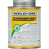 Weld-On 11028 FlowGuard Gold CPVC Plumbing Cement, Yellow, 1/2 Pint