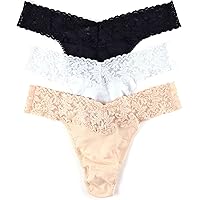Amazon.com: hanky panky, Low Rise Cotton Thong, Black, White