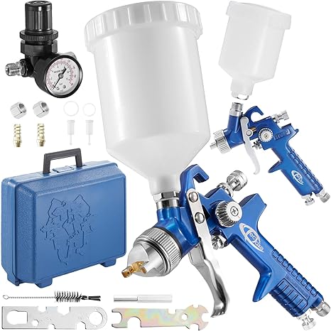 TecTake HVLP Lackierpistolen Set + Koffer - Verschiedene Modelle & Sets - (Set 400137)