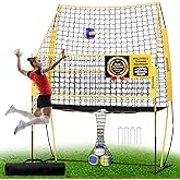 Volleyball Practice Net 8x11 FT (6'6'' to 8'), Adjustable Heights Volleyball Training Net, Heavy Duty Training System for Hitting Spiking Serving, Backyard Indoor Outdoor Trainer Equipment