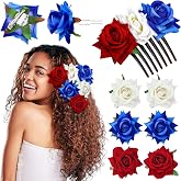 7 Pcs Dominican Republic Hair Accessories for Women | Puerto Rican, Dominican Independence Day, Multiple Wearing Methods, Soft Lifelike Flowers, Traje Tipico De
