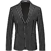 MOGU Men’s Striped Sport Coat – Slim Fit Pinstripe Blazer Suit Jacket for Men, Business Casual Dress Coat