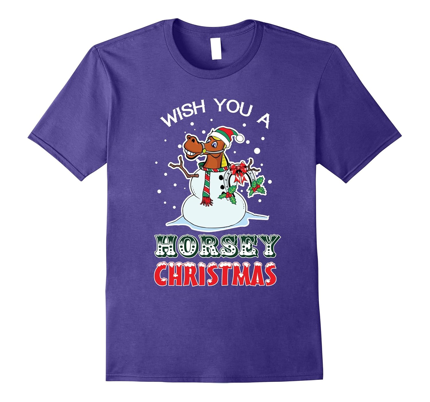 Merry Christmas Holiday Lights Horse T-Shirt-ANZ