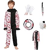 rericonq Kids Clown Costume for Kids 5Pack Jumpsuit Mask Gloves with Plastic Knife Outfit for Cosplay