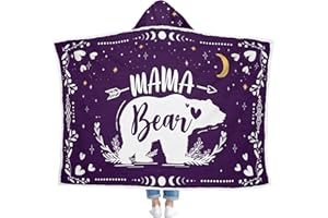 GEEMBI Gifts for Mom from Daughter and Son - Purple Mama Wearable Blanket Hoodie 47x72 in - Mother's Day Mom Birthday Gifts for Women Grandma, Present for Stepmom Mother-in-Law