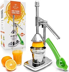 Amazon.com: Zulay - Prensa de zumo de cítricos - Exprimidor de naranja  pequeño y prensa manual de zumos con exprimidor de lima de metal, mini  prensa de zumo de naranja, exprimidor de