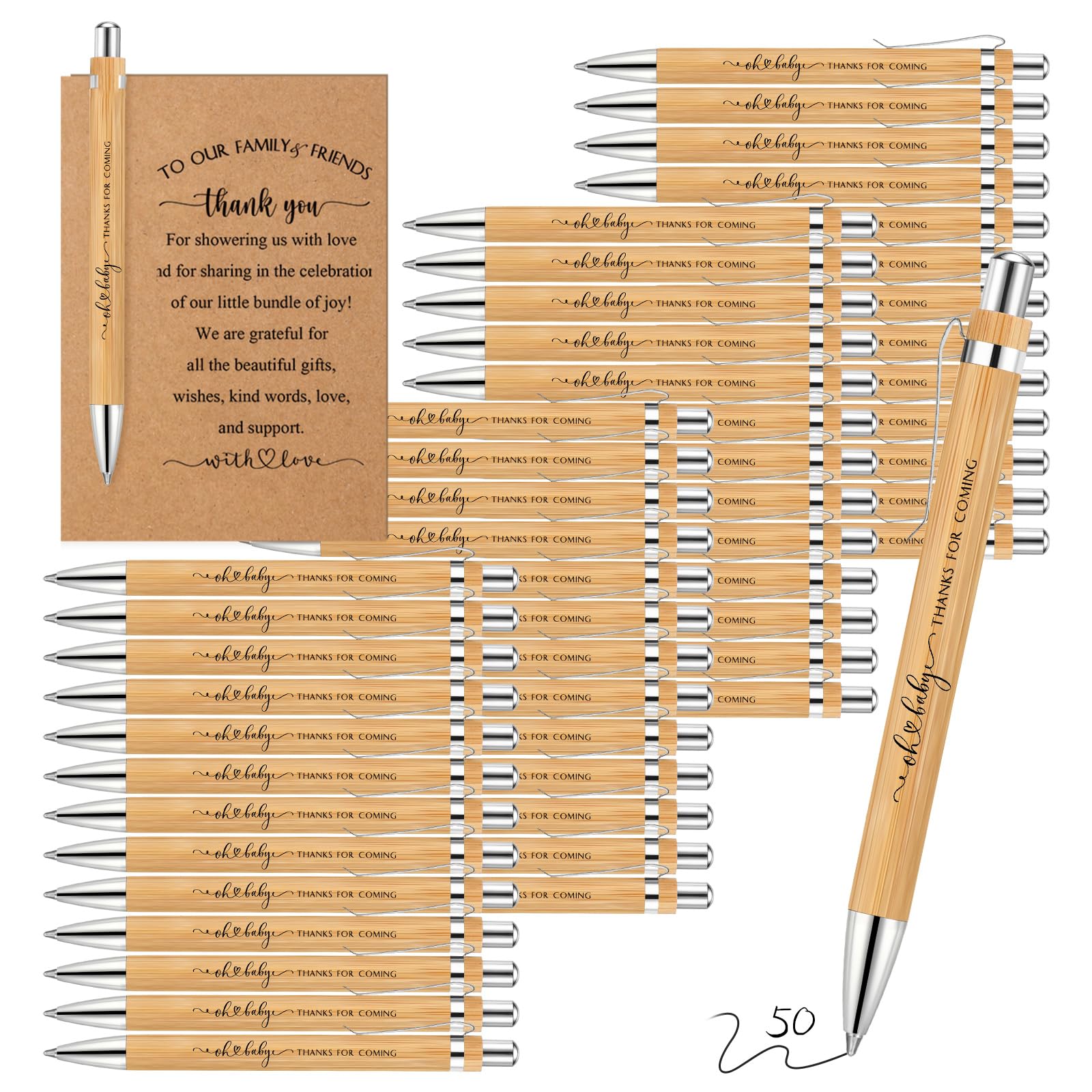 Geyoga 50 Sets Baby Shower Bookmark Favors 50 Baby Shower Pen It's A Girl Ballpoint Pen 50 Bookmarks And Organza Bags Favors For Guests Prizes Girl Boy Gender Reveal(Pink - View #7