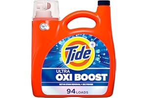 Tide Ultra Oxi Boost Liquid Laundry Detergent, 132 fl oz, 94 Loads, Advanced Stain Remover, Laundry Detergent Liquid with Extra Oxi Power