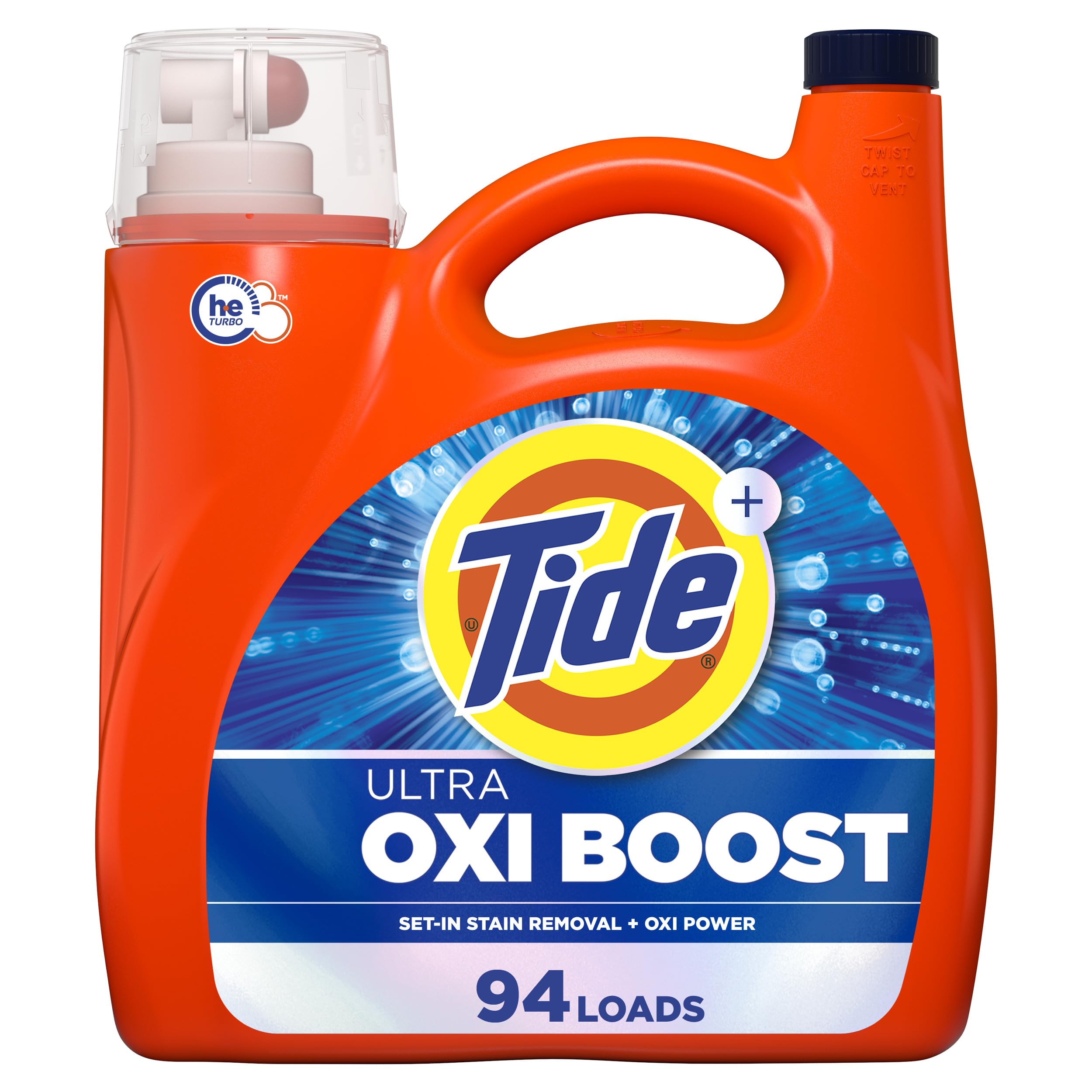 Photo 1 of Tide Ultra Oxi Boost Liquid Laundry Detergent, 132 fl oz, 94 Loads, Advanced Stain Remover, Laundry Detergent Liquid with Extra Oxi Power 