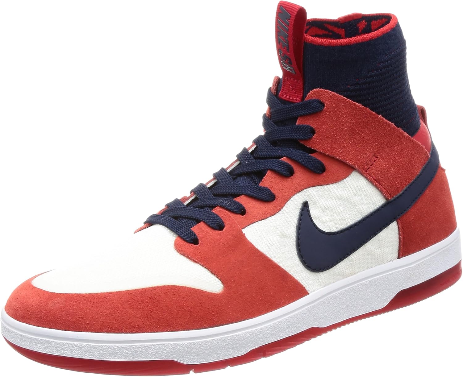 nike sb dunk high elite red navy white