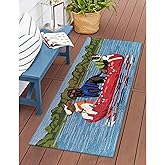 Liora Manne FRONTPORCH Indoor/Outdoor Hand Tufted Synthetic Blend Durable Area Rug - Transitional Graphic Cabin Dog Camping (
