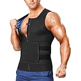Junlan Sauna Suit for Men 2 in 1 Waist Trainer Sauna Shirt for Men Sweat Band for Stomach