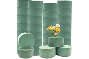 Jgalnim 30PCS Round Floral Foam,Florist Block Flower Wedding Arrangement Supplies,Green Wet Foam Block for Patio Garden Craft Project Spring Party Decoration