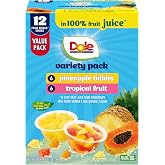 Dole Pineapple Tidbits &amp; Tropical Fruit, 4 oz Bowls, 12 Pack | In 100% Juice Variety Pack, Fruit Bowls Snacks