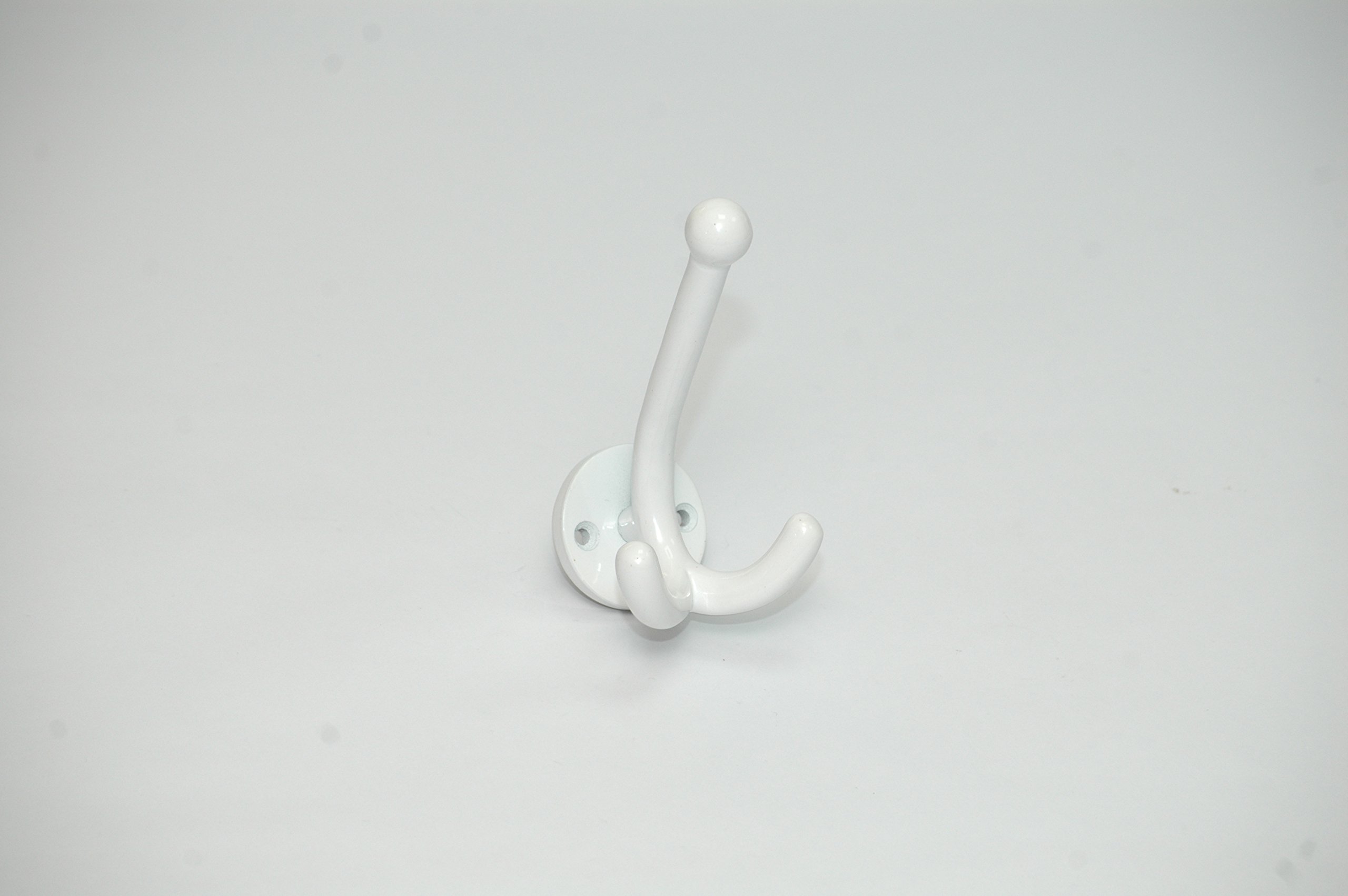 5 Piece Towel Hook, Clothes Hook, Double Hook Aluminium White 130 x 70 x 95 mm