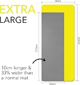 Karma Fitness Large Exercise Mat 183x80x10mm Yellow | Extra Wide & Thick view 2