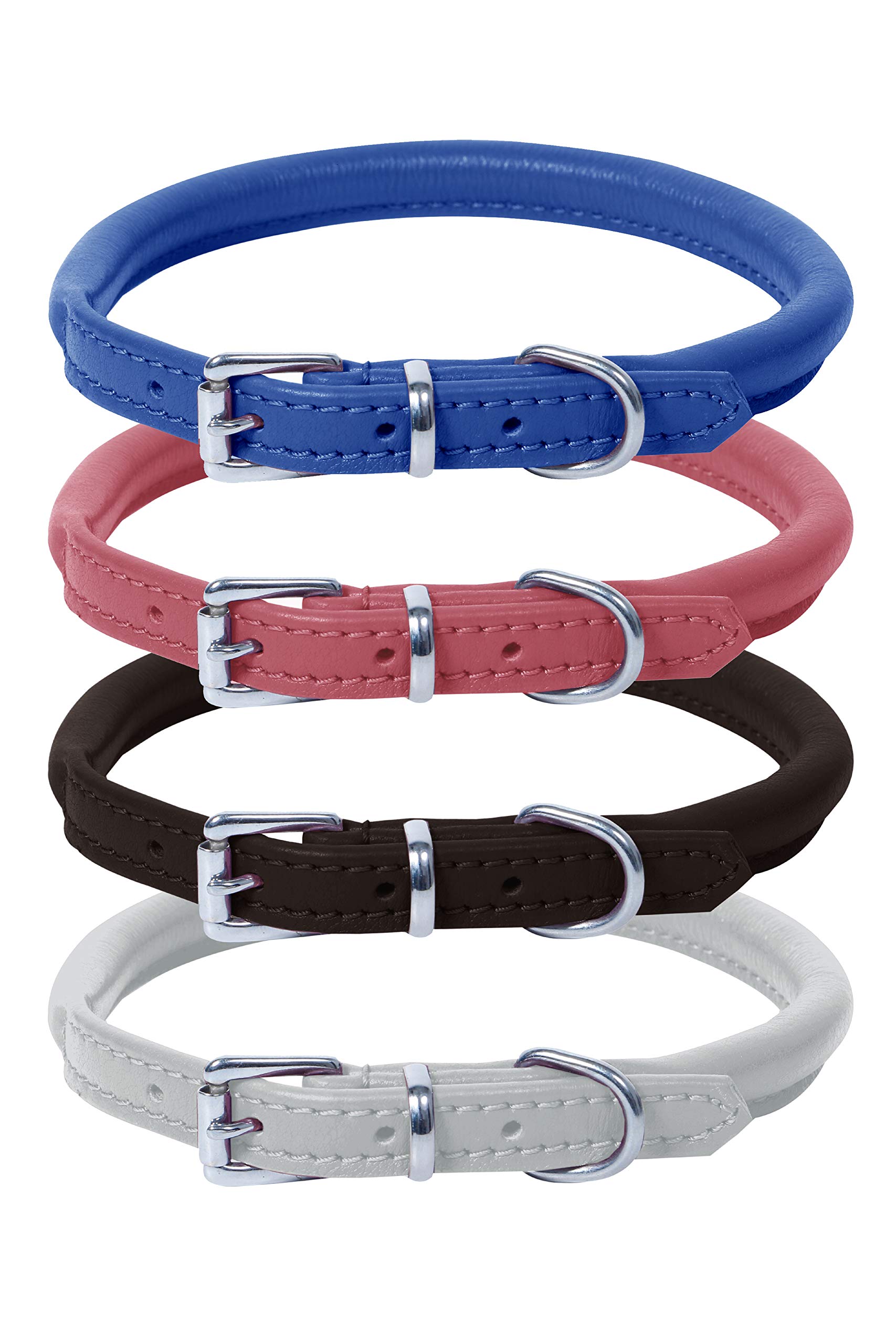 small rolled leather dog collar