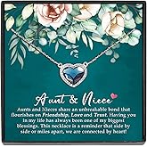 JeeweLife Aunt Niece Gifts Titanic Ocean Heart Sterling Silver Necklace - Perfect Mother's Day Birthday Gift for Aunt and Niece
