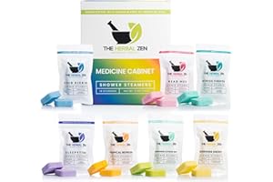 THE HERBAL ZEN Shower Steamers Aromatherapy Bombs (Variety Pack) – Adult Christmas Stocking Stuffer – Made in USA - Shower Tablets Aromatherapy – Natural Essential Oils – Self Care Gifts for Women and Men (14 Pack)