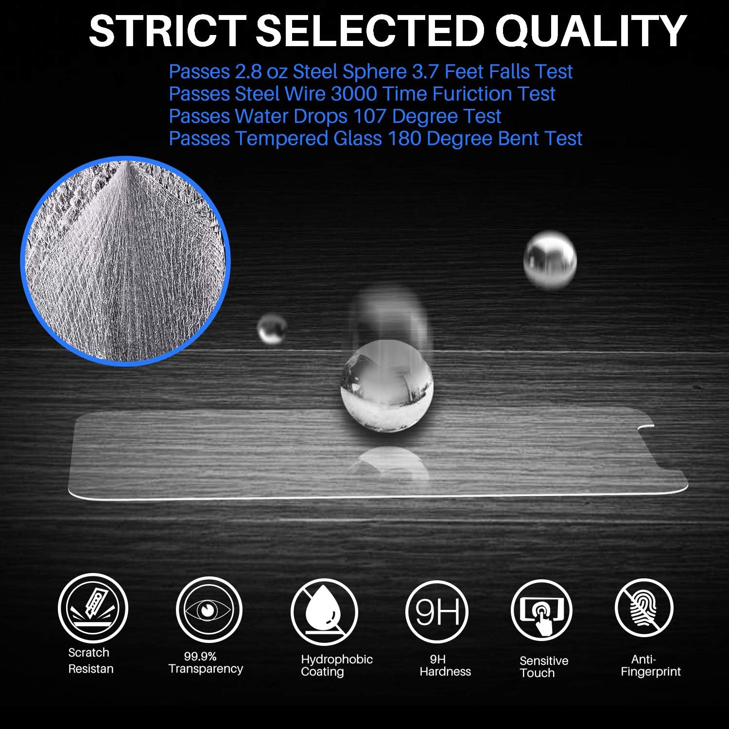 TOZO compatible for iPhone 12/iPhone 12 Pro Screen Protector [3-Pack] Premium Tempered Glass [0.26mm] 9H Hardness 2.5D Film Super Easy 6.1 inch