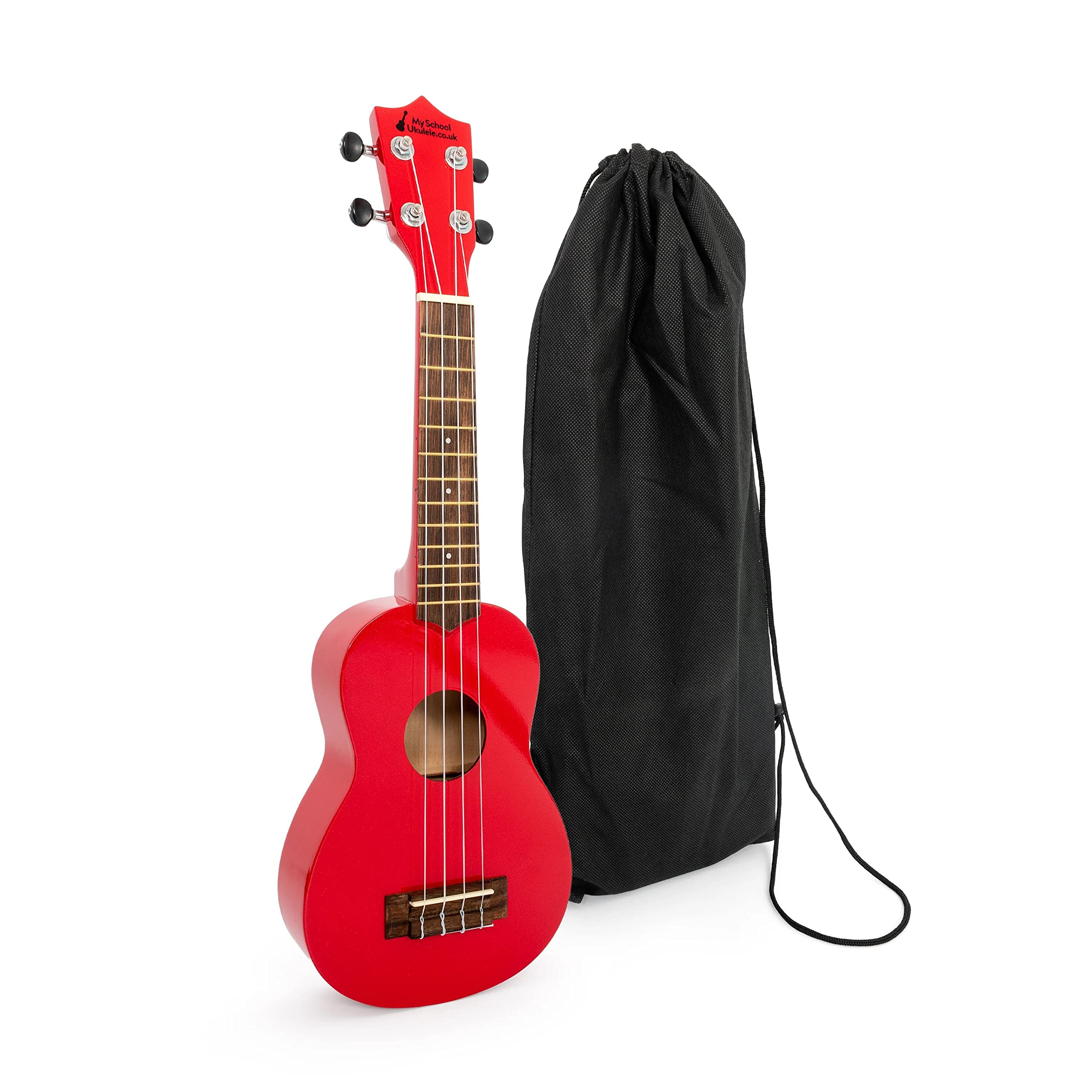 Soprano ukulele in red with black bag