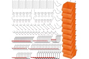 HORUSDY 238 PCS Pegboard Hooks Assortment Kit – 16 Types Heavy Duty Pegboard Accessories with Bins – Fits 1/8 & 1/4 Inch Pegboard Metal Hooks for Garage, Workshop, and Tool Storage Organization