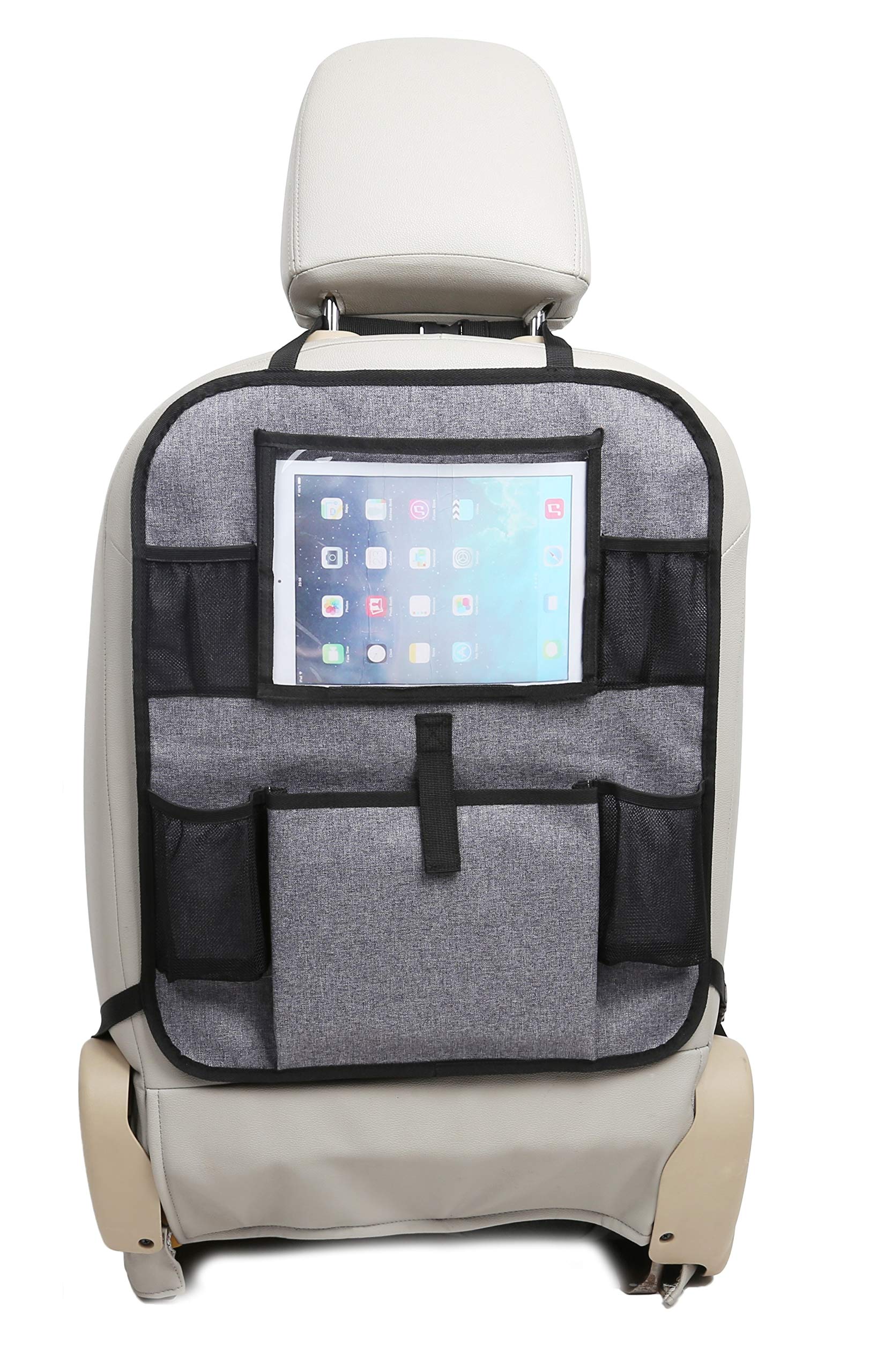 BabyMad Car Back Seat Storage Organiser iPad/Tablet Holder Kids Kick Mat Seat Protector Multi-Pocket Children’s Travel Storage