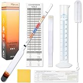 Plfawu Triple Scale Lab Hydrometer Kit Glass Jar Cylinder ABV Brix SG Tester Beer Wine Brewing Supplies