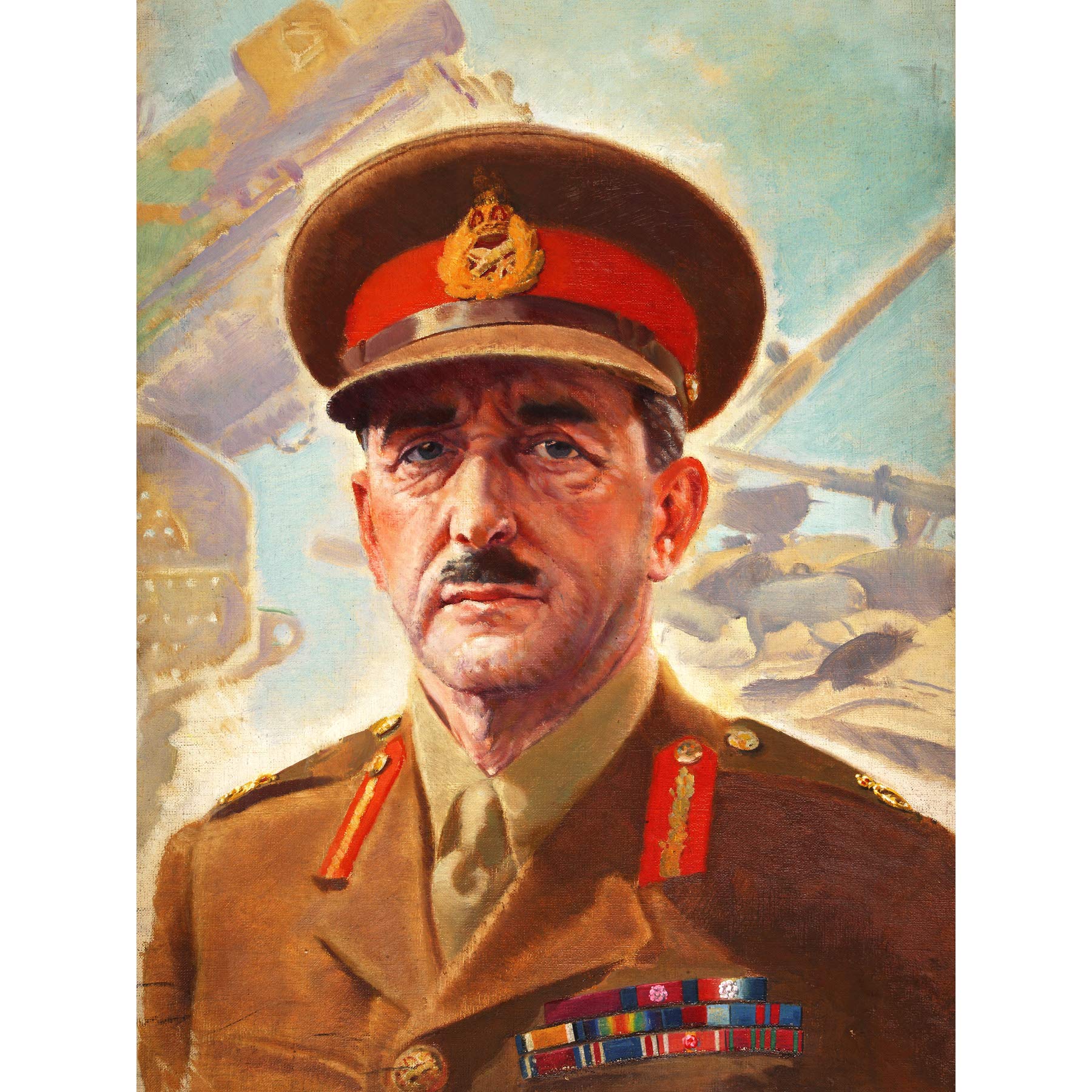 War WWII UK Portrait Field Marshal Lord Alanbrooke Painting Large Wall Art Poster Print Thick Paper 18X24 Inch