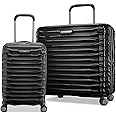 Samsonite Stryde 2 Hardside Expandable with Double Spinner Wheels, 2PC SET (22X14X9/LG), Stealth Black