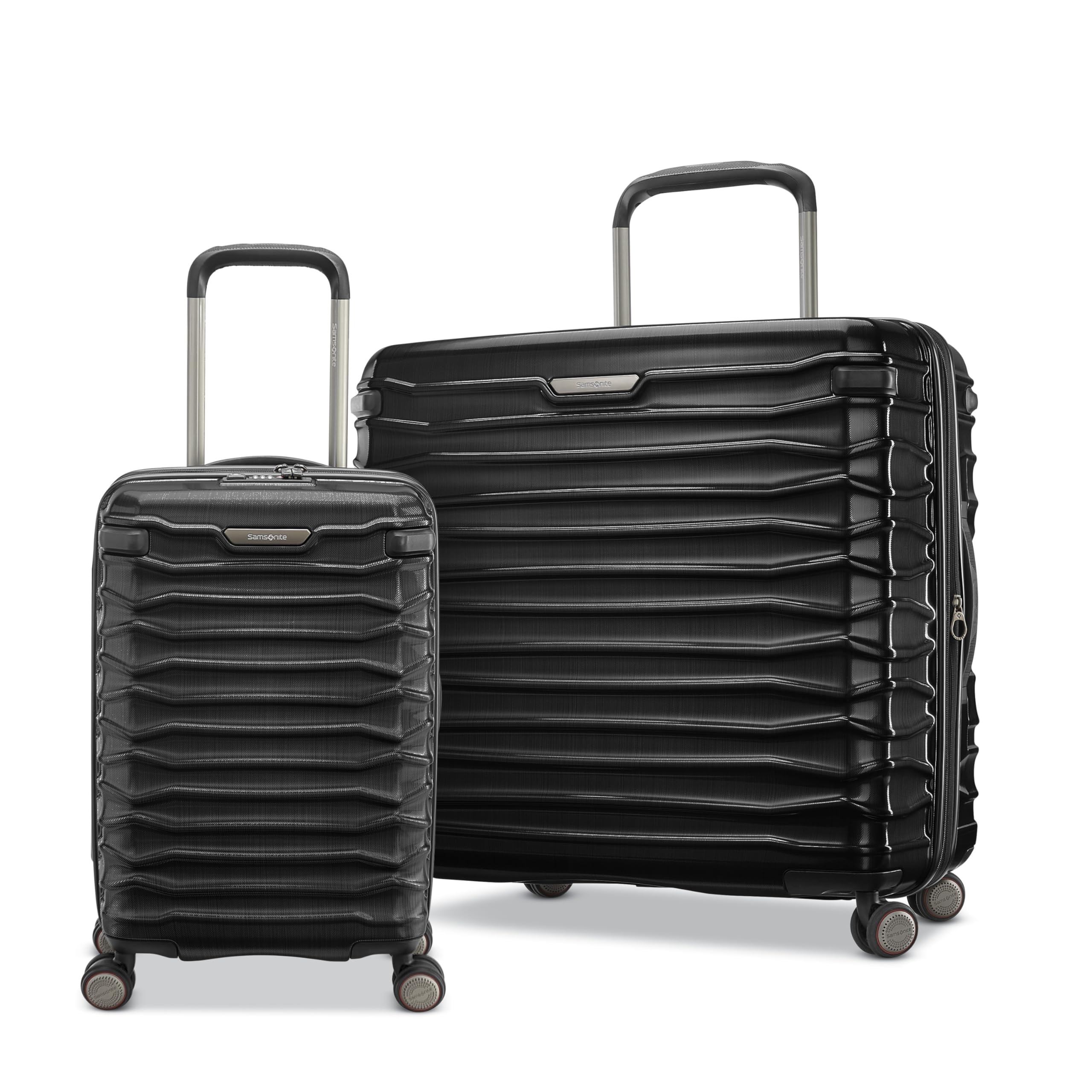 Samsonite Stryde 2 Hardside Expandable with Double Spinner Wheels, 2PC SET (22X14X9/LG), Stealth Black Image