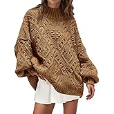 Saodimallsu Womens Oversized Sweaters Cable Knit Crew Neck Long Sleeve Pullover Sweater 2025 Fall Winter Chunky Trendy Tops