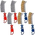 AOKLIT 6 Pack Wire Scratch Brushes Set,3 Pack Stainless Steel Wire Brush and 3 Pack Copper Plated Wire Brush for Cleaning wel